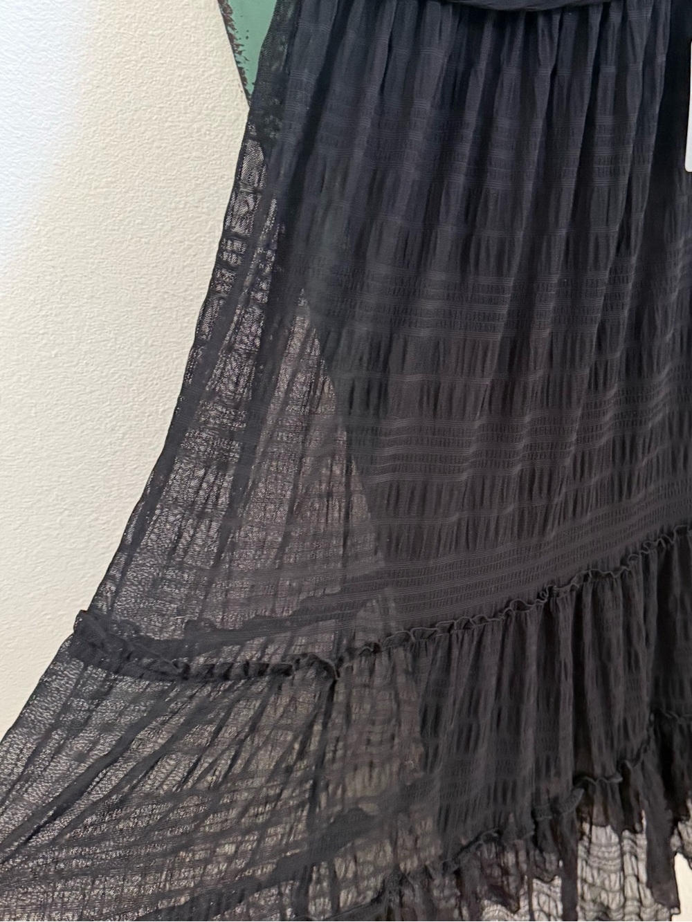 NWT Max Studio London Black Textured Tiered Maxi Dress XL MSRP $198 - Picture 4 of 12